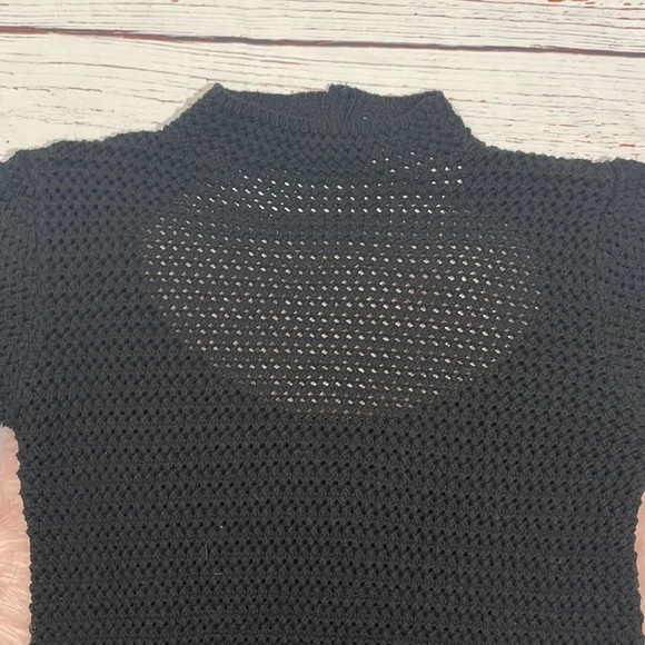 Free People FP Beach Bader Fauxchet Sweater Mini Dress Tunic in Black Size M - Picture 5 of 12